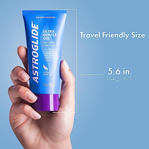 Astroglide Ultra Gentle Gel Lube, Personal Lubricant (3oz), Hypoallergenic, Water BasedLube for Easy Clean-Up, No Parabens or Glycerin, Long-Lasting Pleasure for Men, Women, and Couples