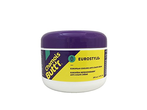 Chamois Buttr Eurostyle Anti-Chafe Cream for Road, Gravel, Mountain Bike, 8 ounce jar, Cycling Plastic