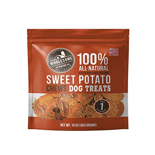 Wholesome Pride Sweet Potato Fries Dog Treats, Dehydrated, Made in The USA, Grain Free, Healthy Dog Chews, 16 oz