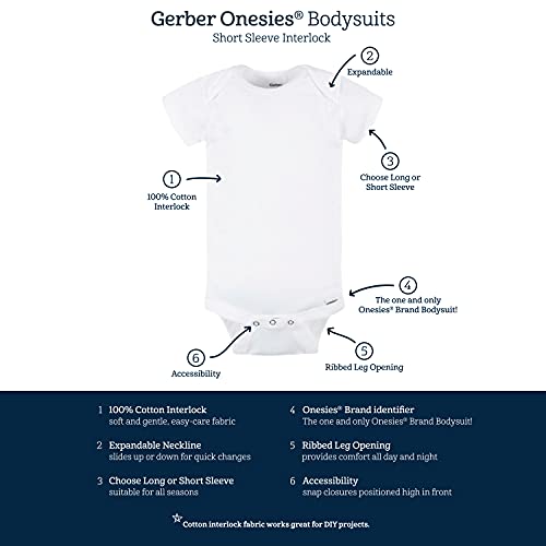 Gerber Baby 5-Pack Solid Onesies Bodysuits, Black, 0-3 Months