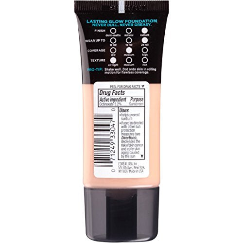 L’Oréal Paris Makeup Infallible Up to 24HR Pro-Glow Foundation, 202 Creamy Natural, 1 fl; oz.
