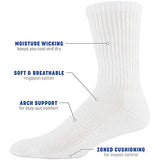 Gildan Men's Active Cotton Crew Socks, 10-Pairs, White, Shoe Size: 6-12