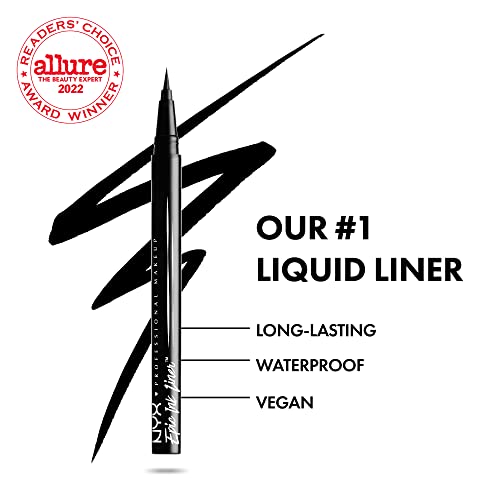 NYX PROFESSIONAL MAKEUP Epic Ink Liner Waterproof Liquid Eyeliner, Black, 2 Pack
