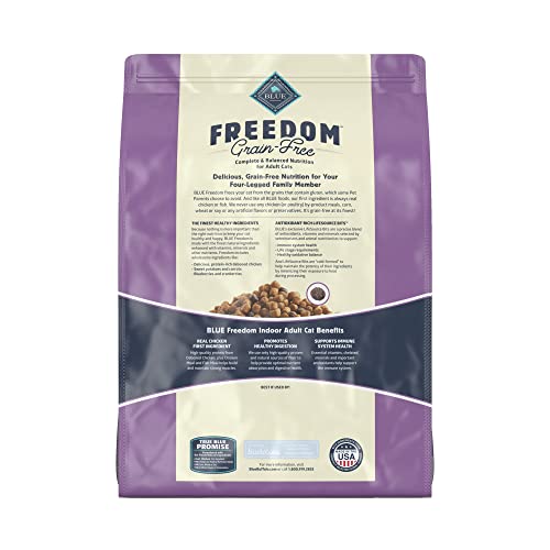 Blue Buffalo Freedom Grain Free Natural Indoor Adult Dry Cat Food, Chicken 11-lb