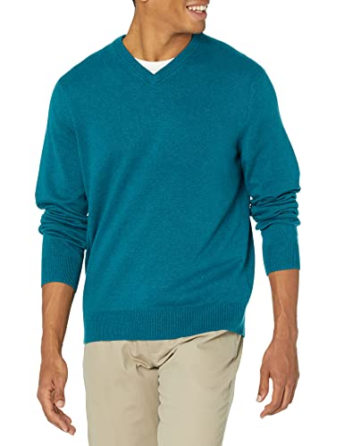 Amazon Essentials Men's V-Neck Sweater (Available in Big & Tall), Light Blue Heather, Medium