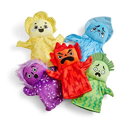 hand2mind Feelings Family Hand Puppets, Mindfulness for Kids, Social Skills Emotional Learning Activities, Sensory Play Therapy Toys for Counselors (Set of 5)