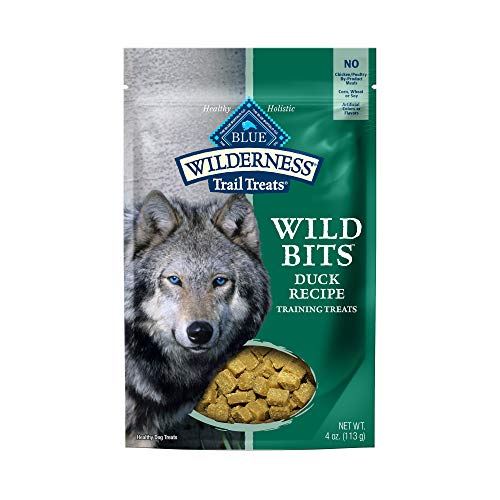 Blue Buffalo Wilderness Trail Treats Wild Bits High Protein Grain Free Soft-Moist Training Dog Treats, Duck Recipe 4-oz Bag