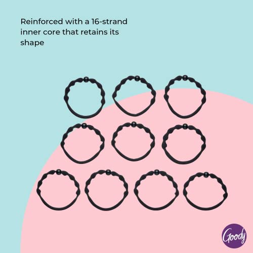 Goody Forever Ouchless Elastic Fine Hair Tie - 10 Count, Black - 4MM for Fine Hair - Hair Accessories for Women and Girls - Perfect for Long Lasting Braids, Ponytails and More
