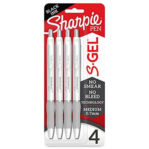 Sharpie S-Gel, Gel Pens, Medium Point (0.7mm), Black Gel Ink Pens, 12 Count