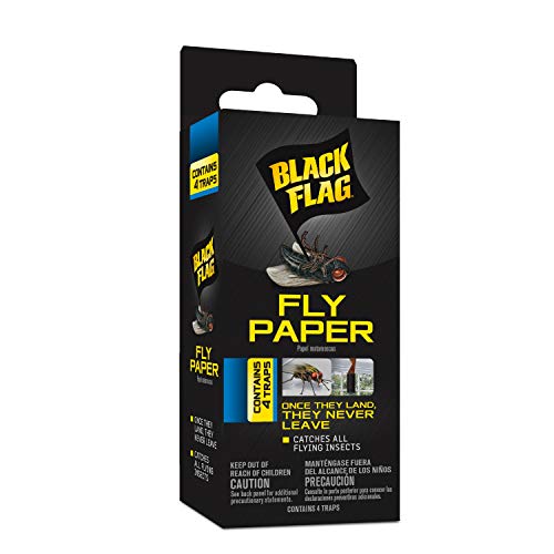 Black Flag Fly Paper, Insect Trap, Catches All Flying Insects 4 Traps