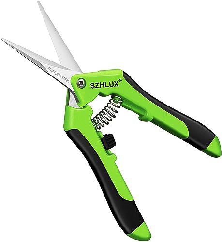 SZHLUX 1-Pack Pruning Shears, 6.5 Gardening Hand Pruner, Professional Pruning Scissors with Straight Stainless Steel Precision Blades