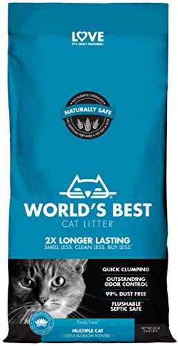 WORLDS BEST CAT LITTER Multiple Cat Lotus Blossom Scented, 32-Pounds