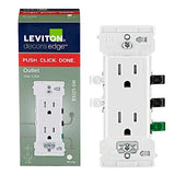 Leviton E5325-MW Decora Edge 15 Amp Tamper-Resistant Duplex Outlet, 10-Pack, White