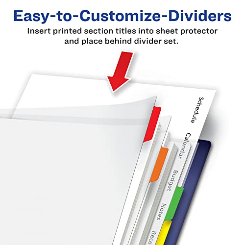 AVERY Clear Easy View Durable Plastic Dividers, 8 Tabs (16741),Multicolor
