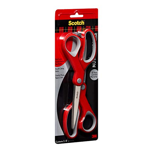 Scotch 8 Multi-Purpose Scissors, 2-Pack, Great for Everyday Use (1428-2)