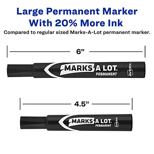Avery Marks-A-Lot Large Desk-Style Chisel Tip, Value Pack 36 Black Permanent Markers are perfect for signs and posters (98206)