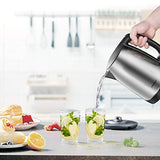 COMFEE' Stainless Steel Cordless Electric Kettle. 1500W Fast Boil with LED Light, Auto Shut-Off and Boil-Dry Protection. 1.7 Liter