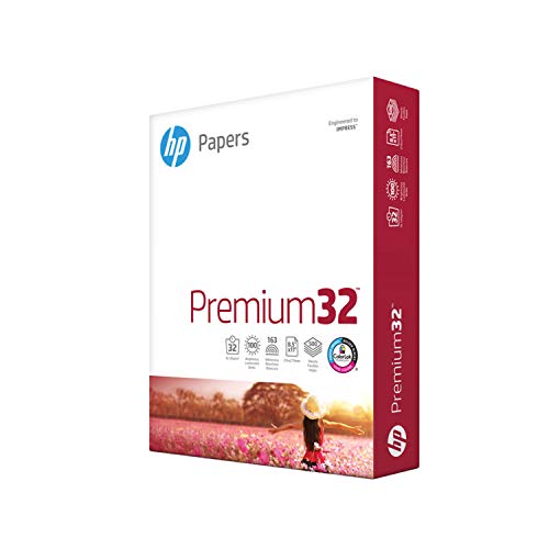 HP Paper Printer | 8.5 x 11 Paper | Premium 32 lb | 1 Ream - 500 Sheets | 100 Bright | Made in USA - FSC Certified | 113100R