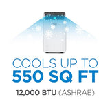 BLACK+DECKER 8,000 BTU Portable Air Conditioner up to 350 Sq. with Remote Control, White