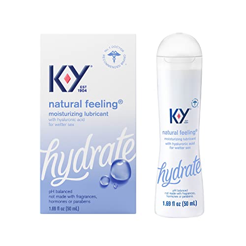 Water Based Lube K-Y Natural Feeling 1.69 fl oz Personal Lubricant for Adult Couples, Men, Women, Vaginal Moisturizer, pH Balanced, Hormone & Paraben Free, Latex Condom Compatible