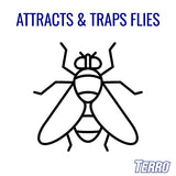 TERRO T518SR Magnet Sticky Fly Paper 16 Total Traps, 2 Pack, Brown