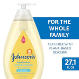 Johnson's Head-to-Toe Gentle Baby Wash & Shampoo, Tear-Free, Sulfate-Free & Hypoallergenic Bath Wash for Baby's Sensitive Skin & Hair, pH Balanced, Washes Away 99.9% of Germs 13.6 fl. oz