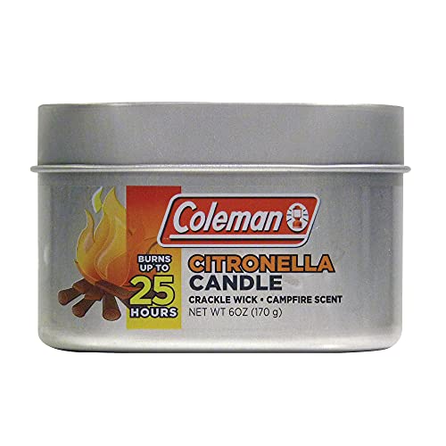 Coleman Scented Tin Citronella Candle - 3 Pack, S'Mores, Pine and Campfire
