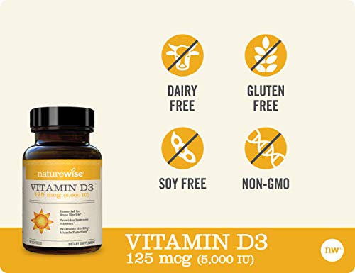 NatureWise Vitamin D3 2000iu (50 mcg) Healthy Muscle Function, and Immune Support, Non-GMO, Gluten Free in Cold-Pressed Olive Oil, Packaging Vary ( Mini Softgel), 360 Count(Pack of 1)