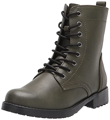 Amazon Essentials Women's Lace-Up Combat Boot, Green, 8.5