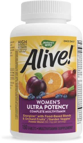 Nature's Way Alive! Women's Ultra Potency Complete Multivitamin, High Potency B-Vitamins for Women, Energy Metabolism*, 60 Tablets