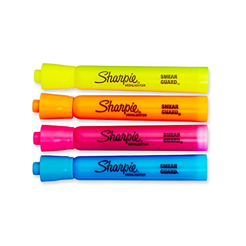 SHARPIE Accent Tank-Style Highlighters, 4 Colored Highlighters (25174PP)