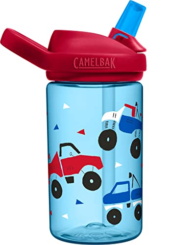 CamelBak Eddy+ 14oz Kids Water Bottle with Tritan Renew – Straw Top, Leak-Proof When Closed, Moto Rally