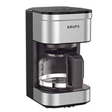 Krups Simply Brew Stainless Steel Drip Coffee Maker 10 Cup 900 Watts Coffee Filter, Drip Free, Dishwasher Safe Pot Silver and Black