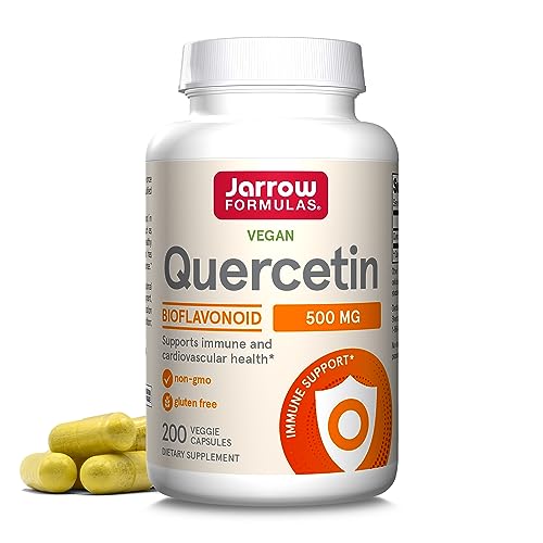 Jarrow Formulas Quercetin 500 mg - Bioflavonoid - Quercetin Dietary Supplement - 200 Servings (Veggie Caps) - Supports Healthy Cellular Function, Cardiovascular Health, Immune Health & Response