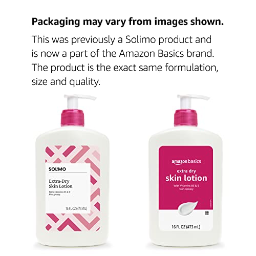 Amazon Basics Extra-Dry Skin Lotion with Vitamins B5 & E, Clean Scent, 16 fl oz (Previously Solimo)