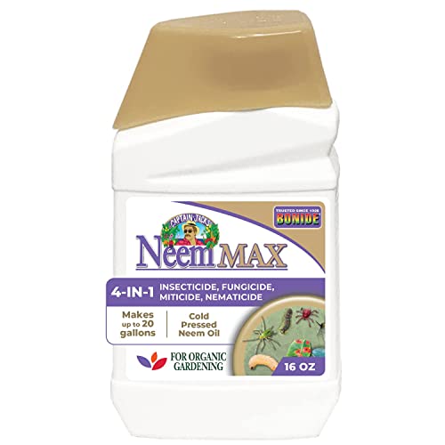 Bonide Captain Jacks Neem Max, 16 oz Concentrated Cold Pressed Neem Oil, Multi-Purpose Insecticide, Fungicide, Miticide, and Nematicide for Organic Gardening