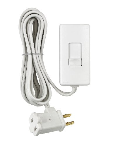 Leviton Table Top Plug In Lamp Dimmer for Dimmable LED, Halogen and Incandescent Bulbs, TBL03-10W, White