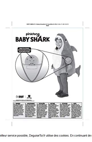 Rubies unisex child Baby Shark With Sound Chip Costumes, Multi, Toddler US