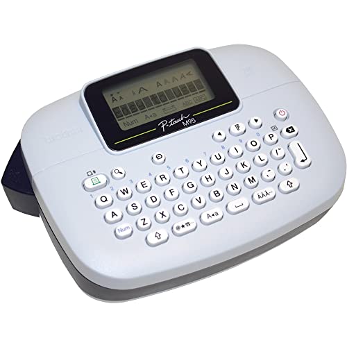 Brother PT-M95 P-Touch Monochrome Label Maker Bundle (4 Label Tapes Included),White