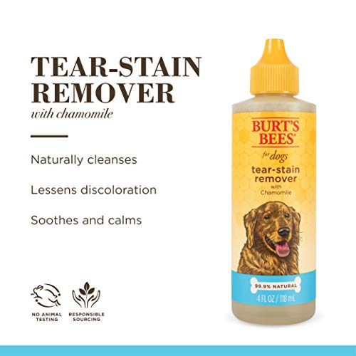 Burts Bees for Pets Tear Stain Remover for Dogs with Chamomile | Puppy & Dog Tear Stain Remover | Cruelty Free, Sulfate & Paraben Free, pH Balanced for Dogs - Made in USA, 4 Ounces
