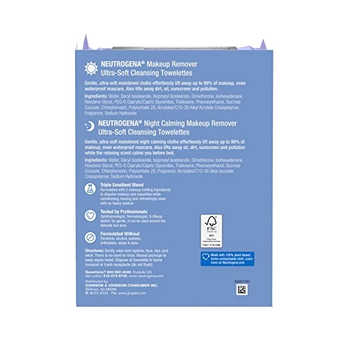 Neutrogena Fragrance-Free Makeup Remover Wipes, Daily Facial Cleanser Towelettes, Gently Removes Oil & Makeup, Alcohol-Free Makeup Wipes, 25 ct