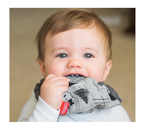 Nuby Baby Bibs - 3 Pc Muslin Bibs - Reversible 100% Natural Cotton Teething Bib - Baby Bibs For Girls And Boys, Baby Essentials