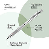 Uniball Kuru Toga Elite Mechanical Pencil Starter Kit with Gun Metal Barrel and 0.5mm Pencil Tip, 60 Lead Refills, and 5 Pencil Eraser Refills, HB #2, Office Supplies, School Supplies, Drafting