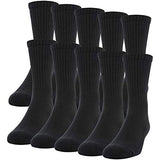 Gildan Men's Active Cotton Crew Socks, 10-Pairs, White, Shoe Size: 6-12