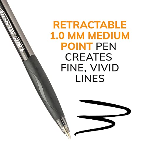 BIC Glide Black Retractable Ballpoint Pens, Medium Point (1.0mm), 4-Count Pack, Ultra Smooth Writing Black Pens