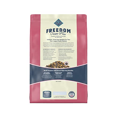 Blue Buffalo Freedom Grain Free Natural Adult Small Breed Dry Dog Food, Chicken 11-lb