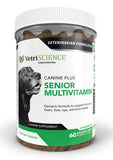 VETRISCIENCE Canine Plus MultiVitamin for Senior Dogs - Vet Recommended Vitamin Supplement - Supports Mood, Skin, Coat, Liver Function, 60 Chews (Packaging May Vary)