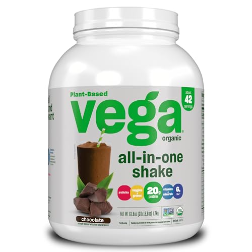 Vega Organic All-in-One Vegan Protein Powder, Chocolate - Superfood Ingredients, Vitamins for Immunity Support, Keto Friendly, Pea Protein for Women & Men, 3.7 lbs (Packaging May Vary)