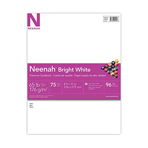 Astrobrights/Neenah Bright White Cardstock, 8.5 x 11, 65 lb/176 gsm, White, 75 Sheets (90905-02) - Packaging May Vary