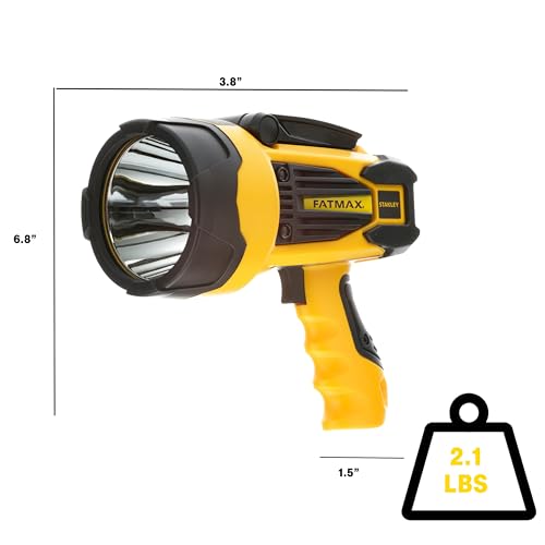 STANLEY FATMAX SL10LEDS Rechargeable 2200 Lumen Lithium Ion Ultra Bright LED Spotlight Flashlight with USB Power Charger